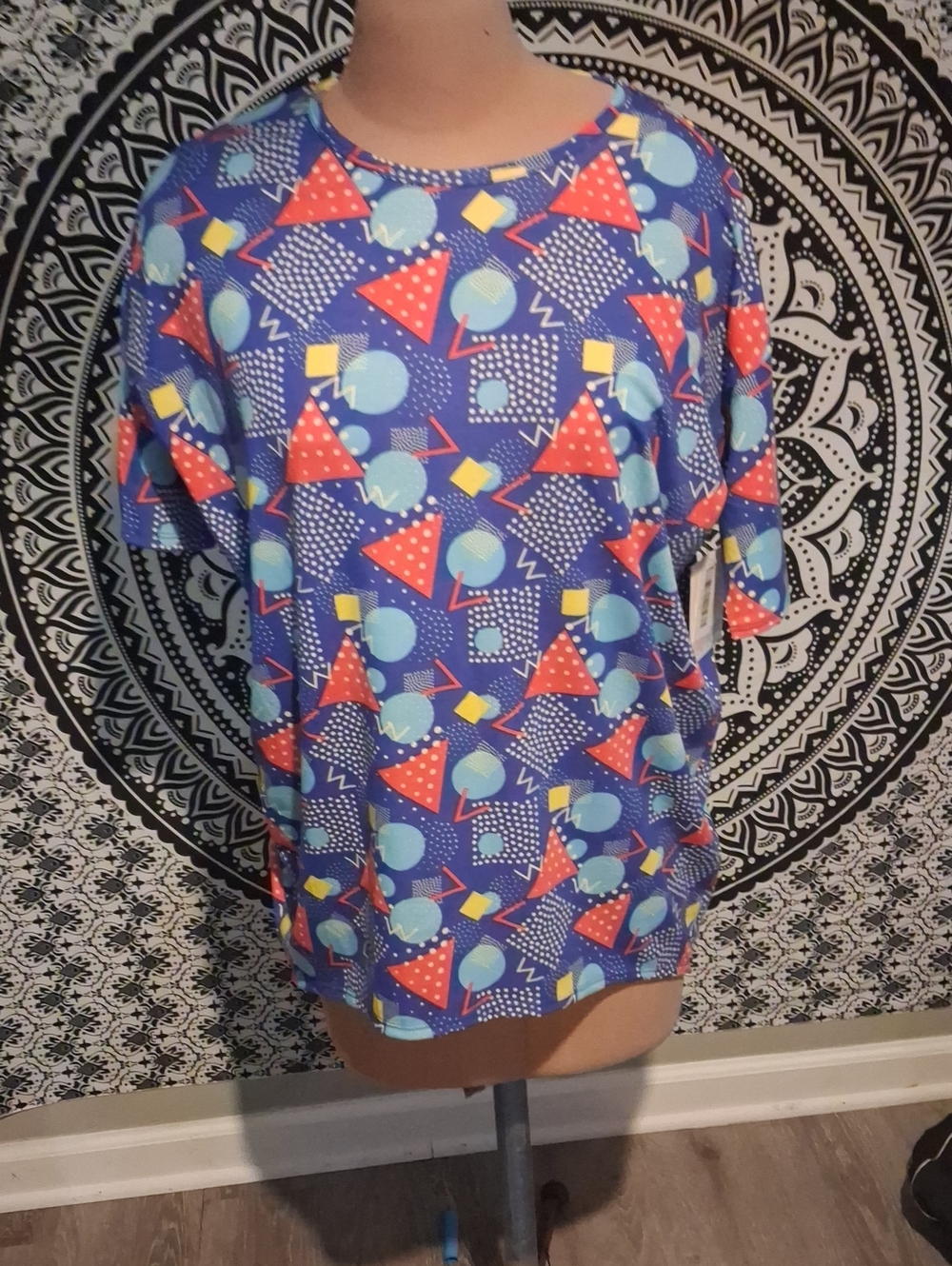 LuLaRoe Bright Blue Geometric Print Casual Dress